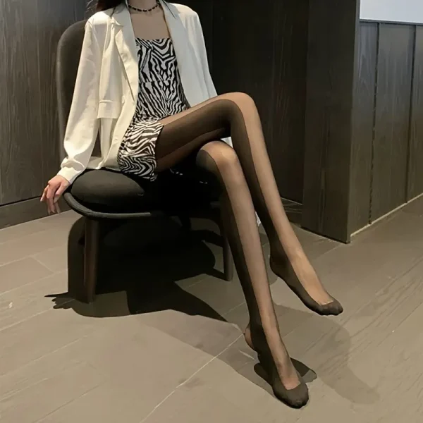 1/2 Pairs And Other Specifications to Wear with Black Side Vertical Stripes Stitching Pantyhose Women Summer Spring Autumn Thin Style Ins Trend